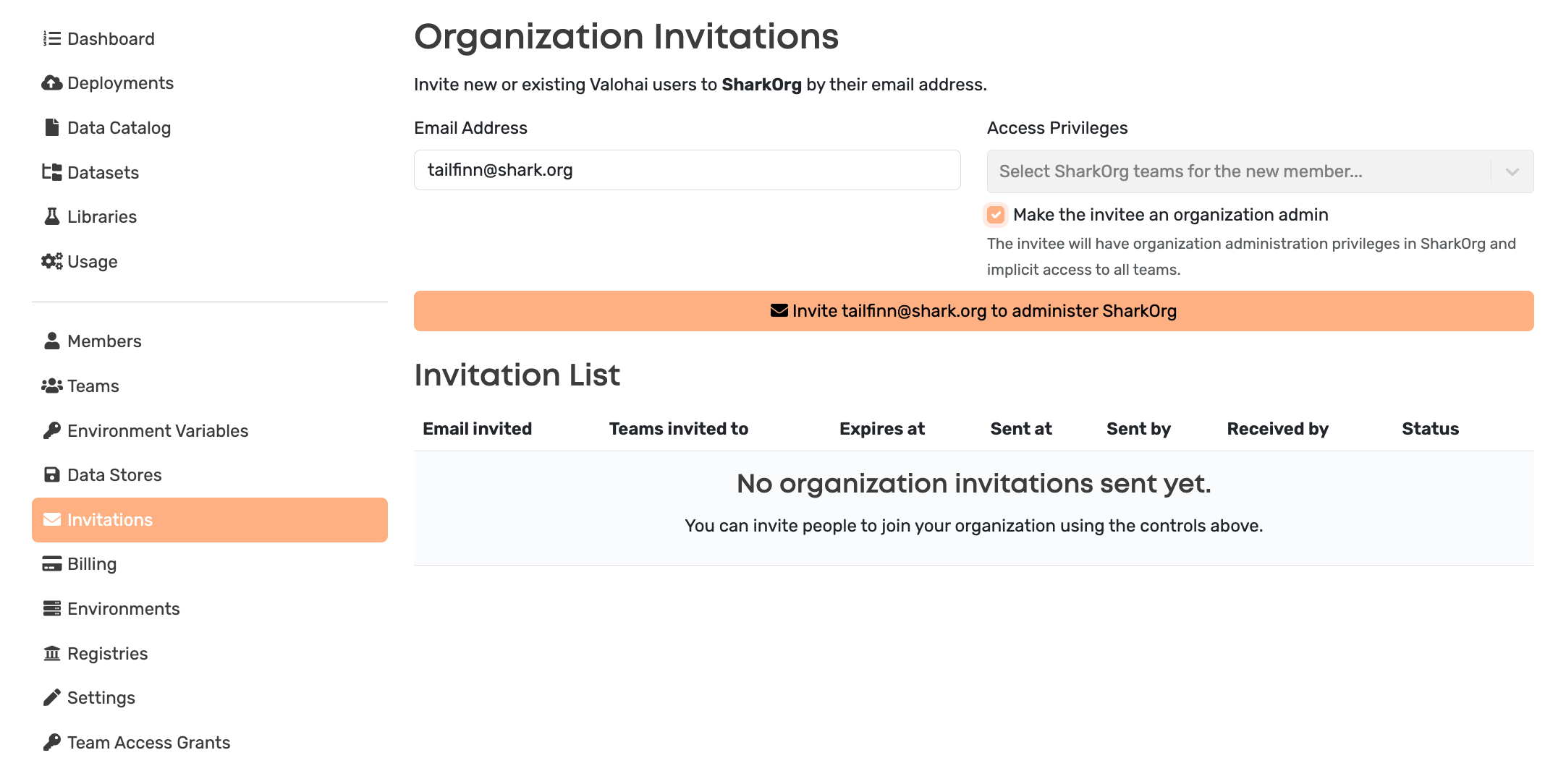 Invite new users to your organization